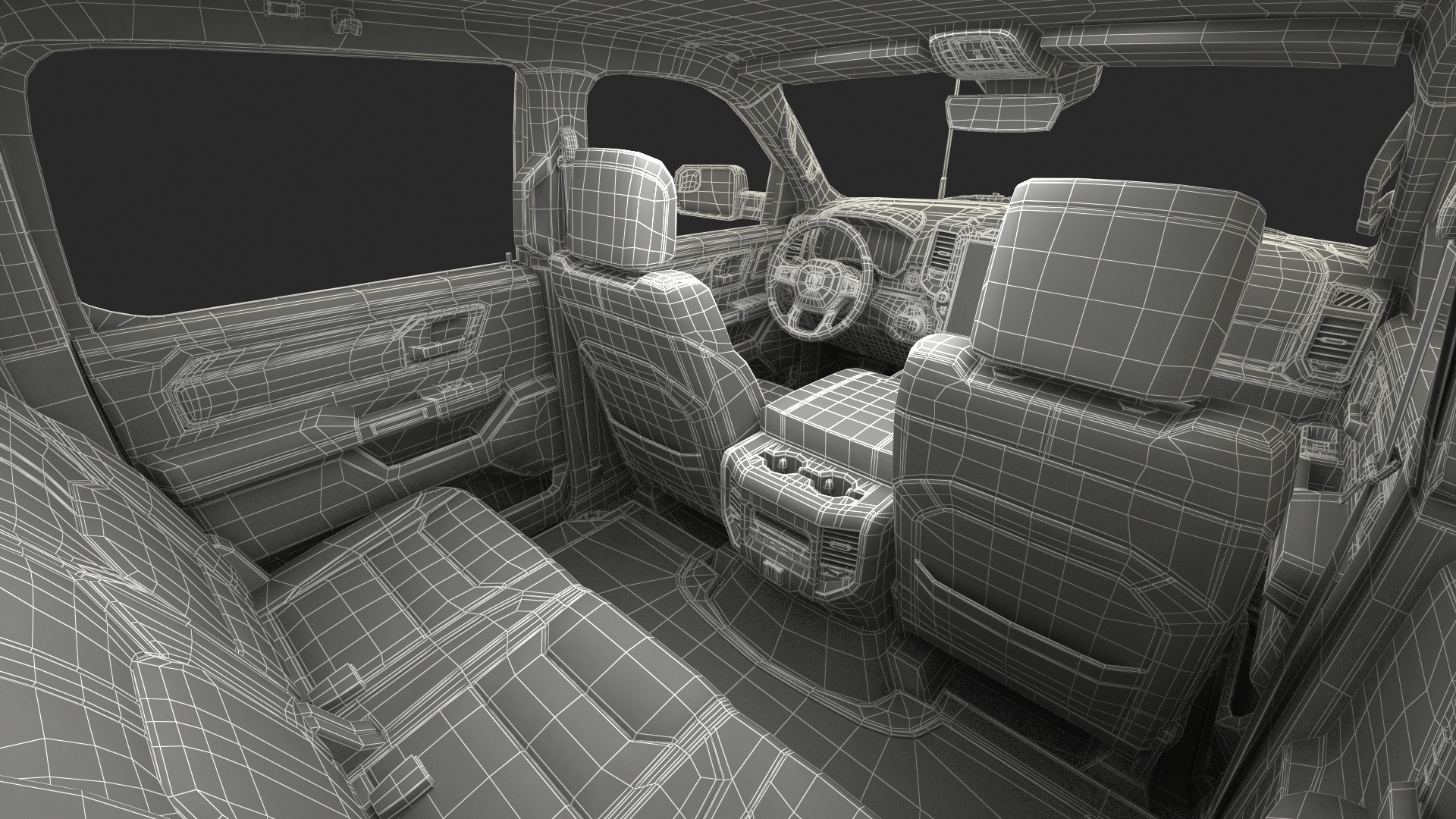 3D model Police Paddy Wagon Dodge RAM 1500 Rigged