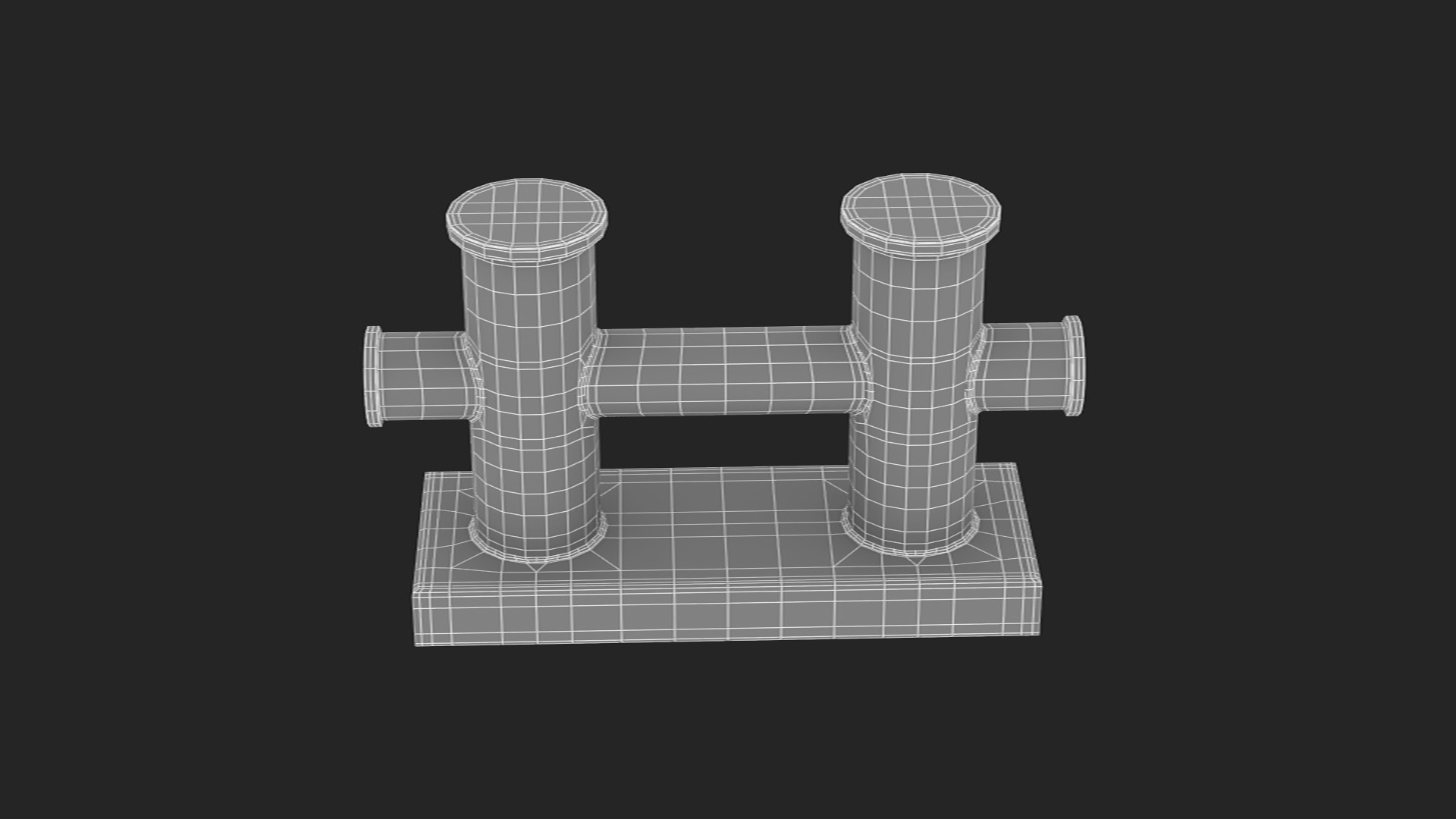 Mooring Bollard Double 3D