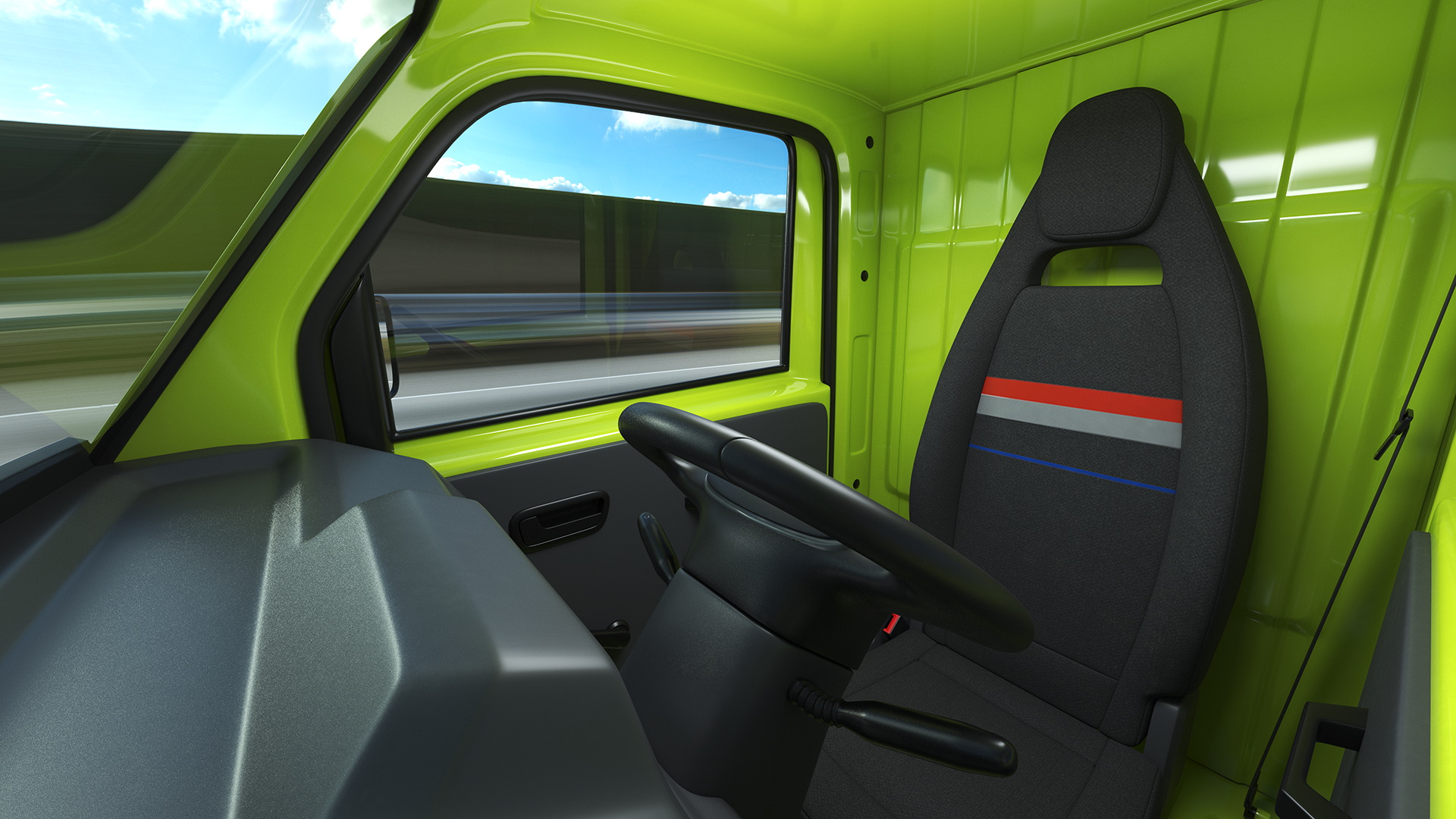 Wuling E10 Mini Truck Green Color Rigged for Cinema 4D 3D model