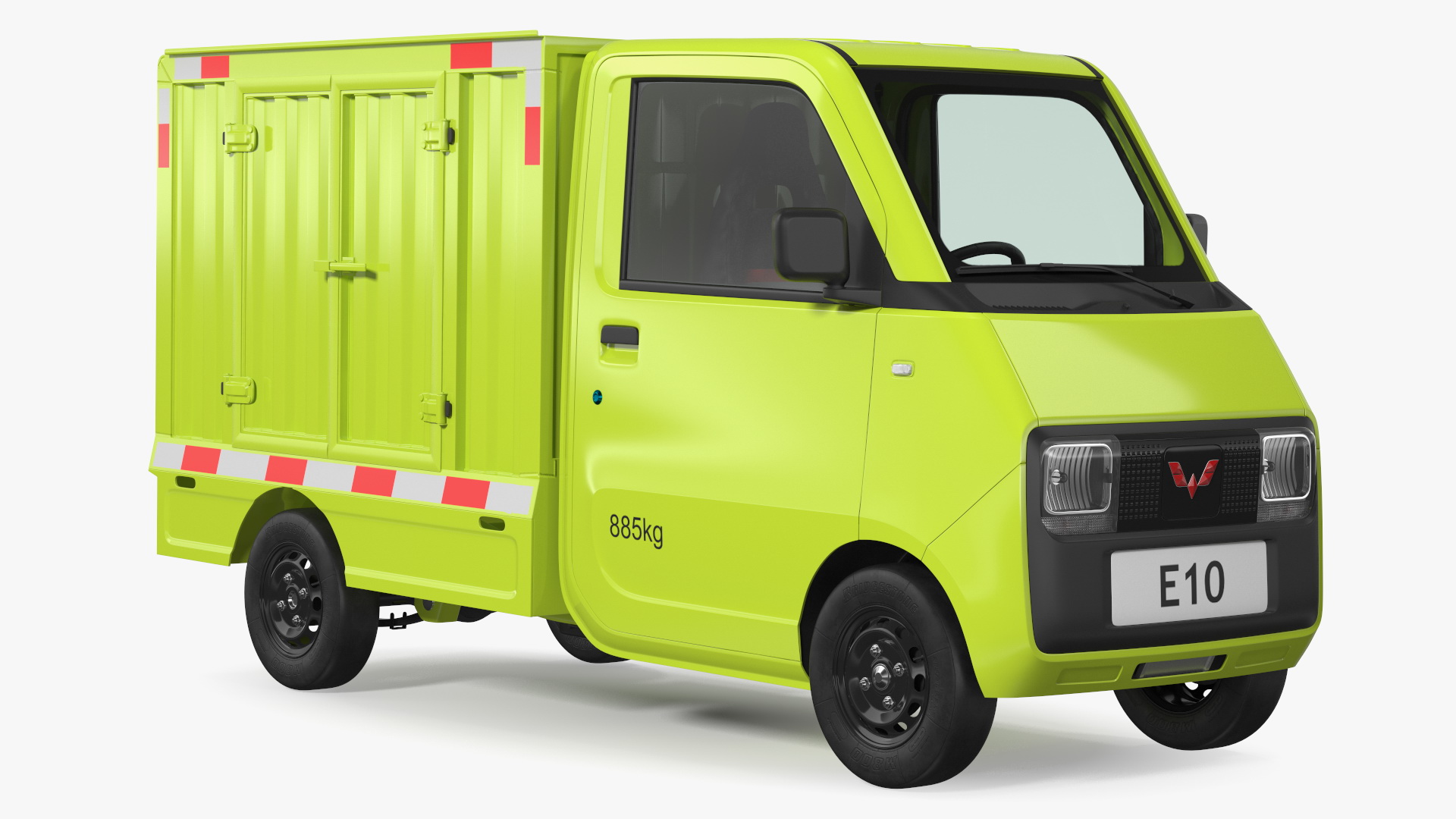 Wuling E10 Mini Truck Green Color Rigged for Cinema 4D 3D model