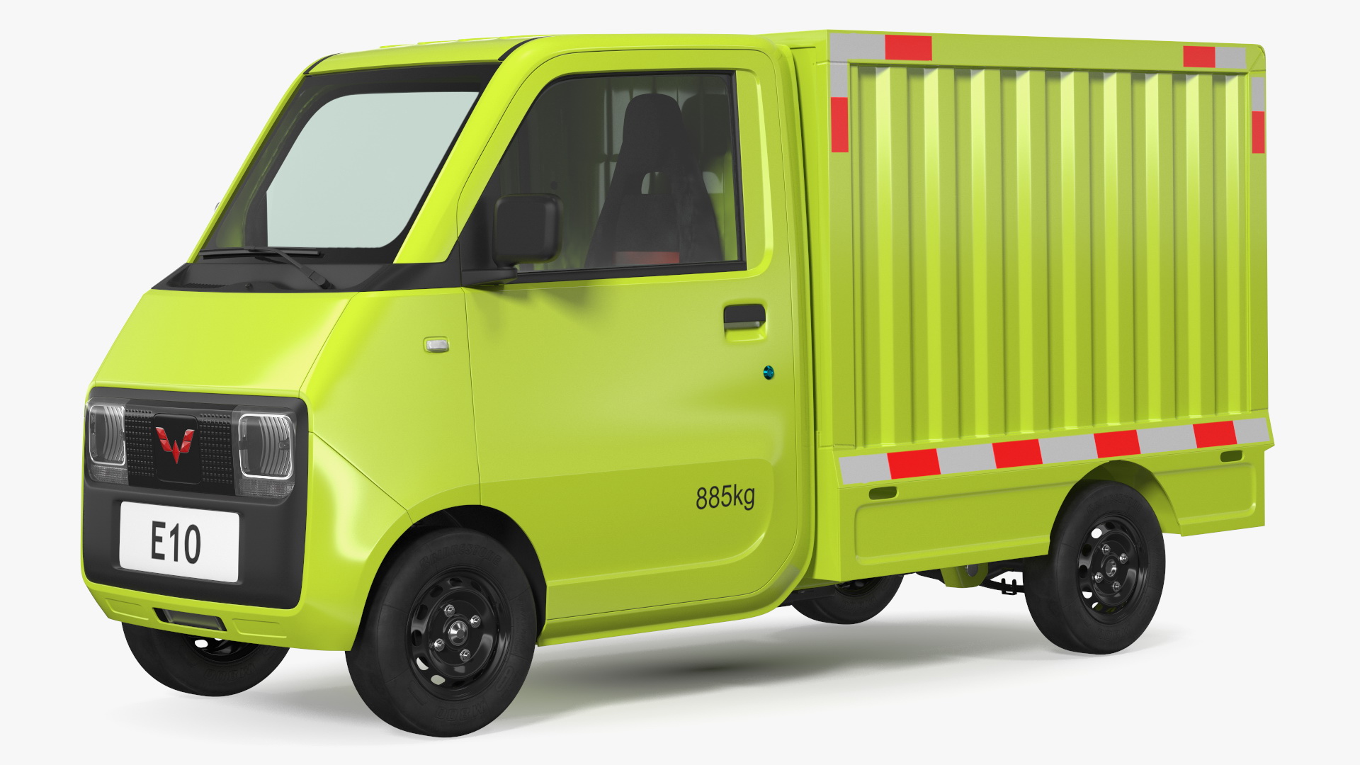 Wuling E10 Mini Truck Green Color Rigged for Cinema 4D 3D model