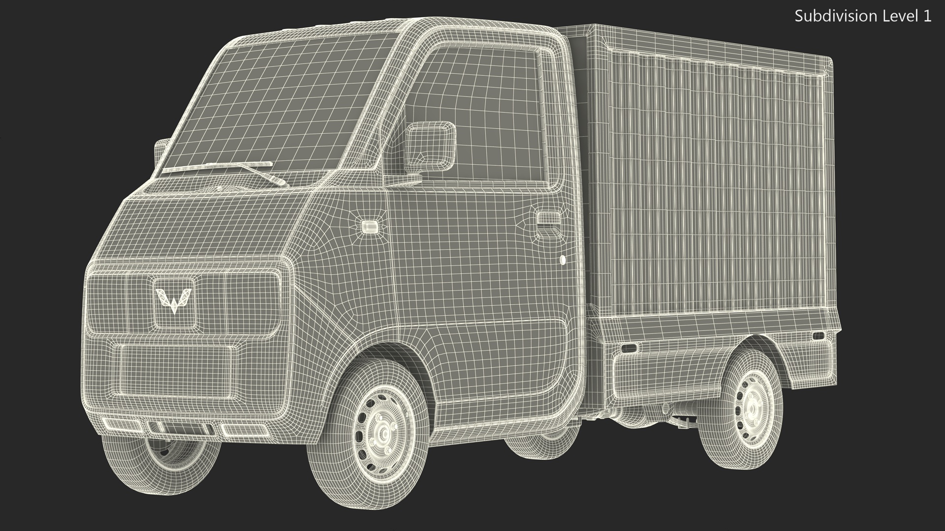 Wuling E10 Mini Truck Green Color Rigged for Cinema 4D 3D model