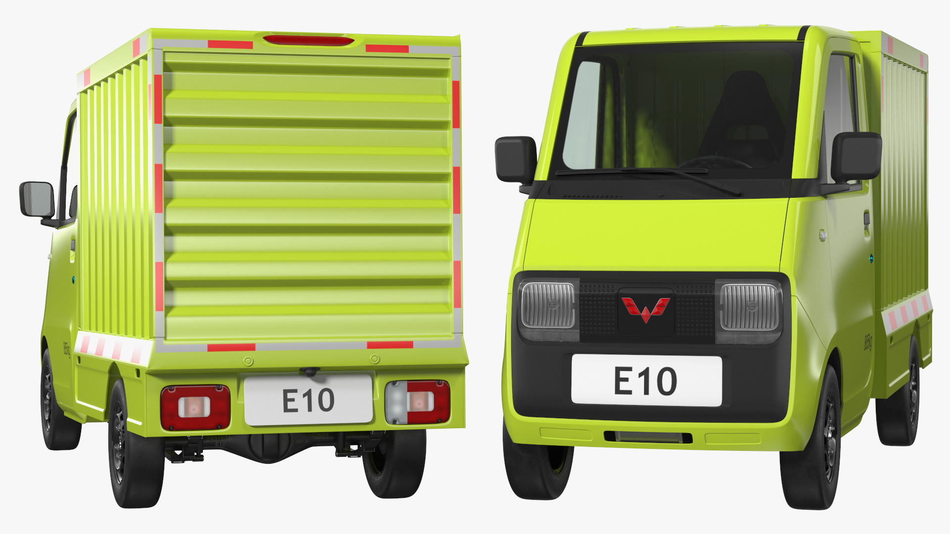Wuling E10 Mini Truck Green Color Rigged for Cinema 4D 3D model