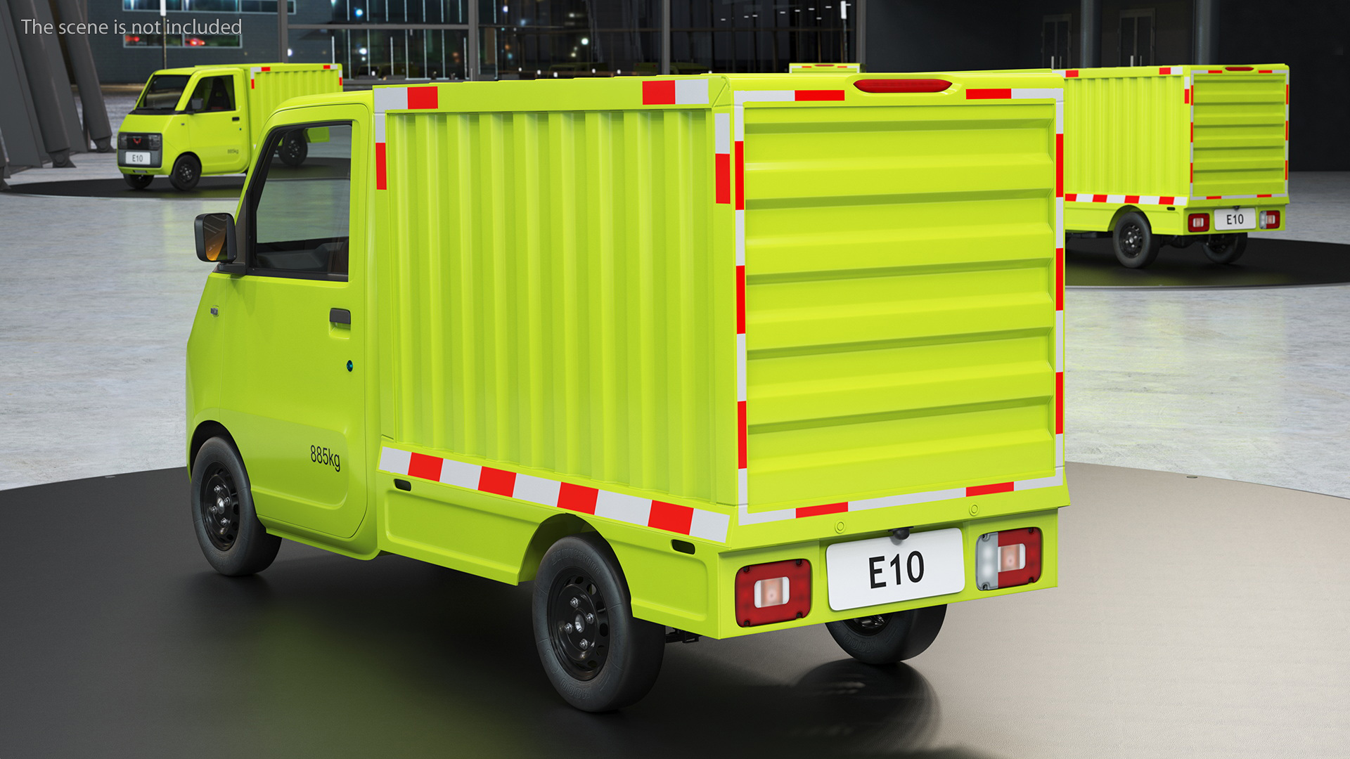 Wuling E10 Mini Truck Green Color Rigged for Cinema 4D 3D model