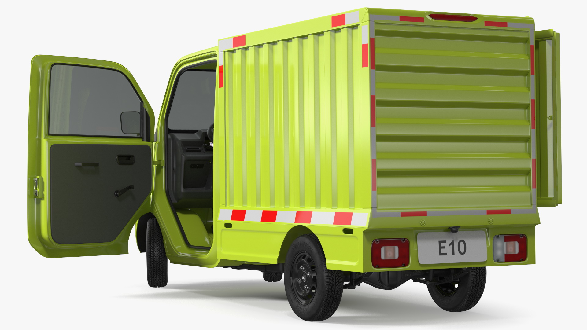 Wuling E10 Mini Truck Green Color Rigged for Cinema 4D 3D model