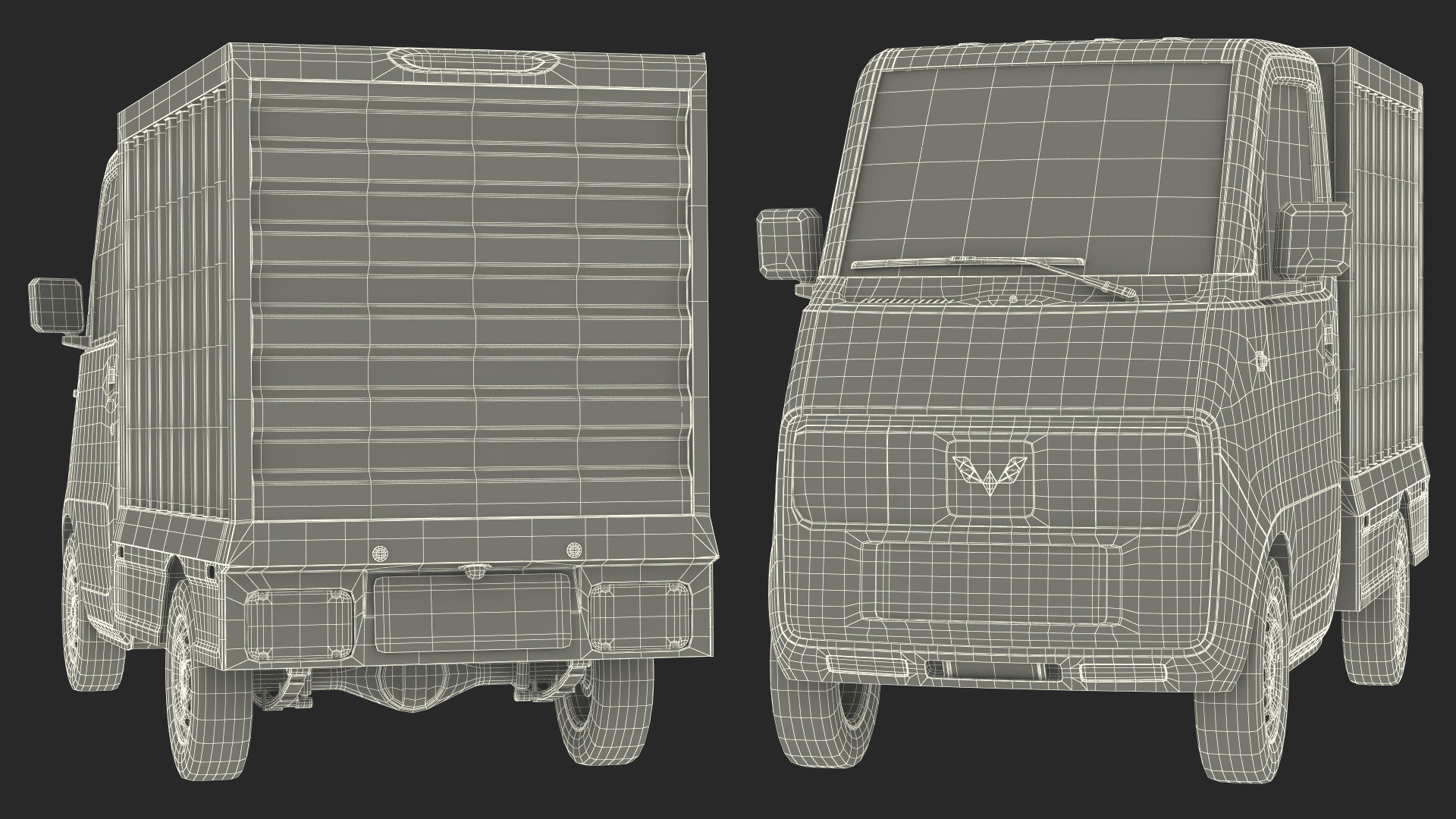 Wuling E10 Mini Truck Green Color Rigged for Cinema 4D 3D model