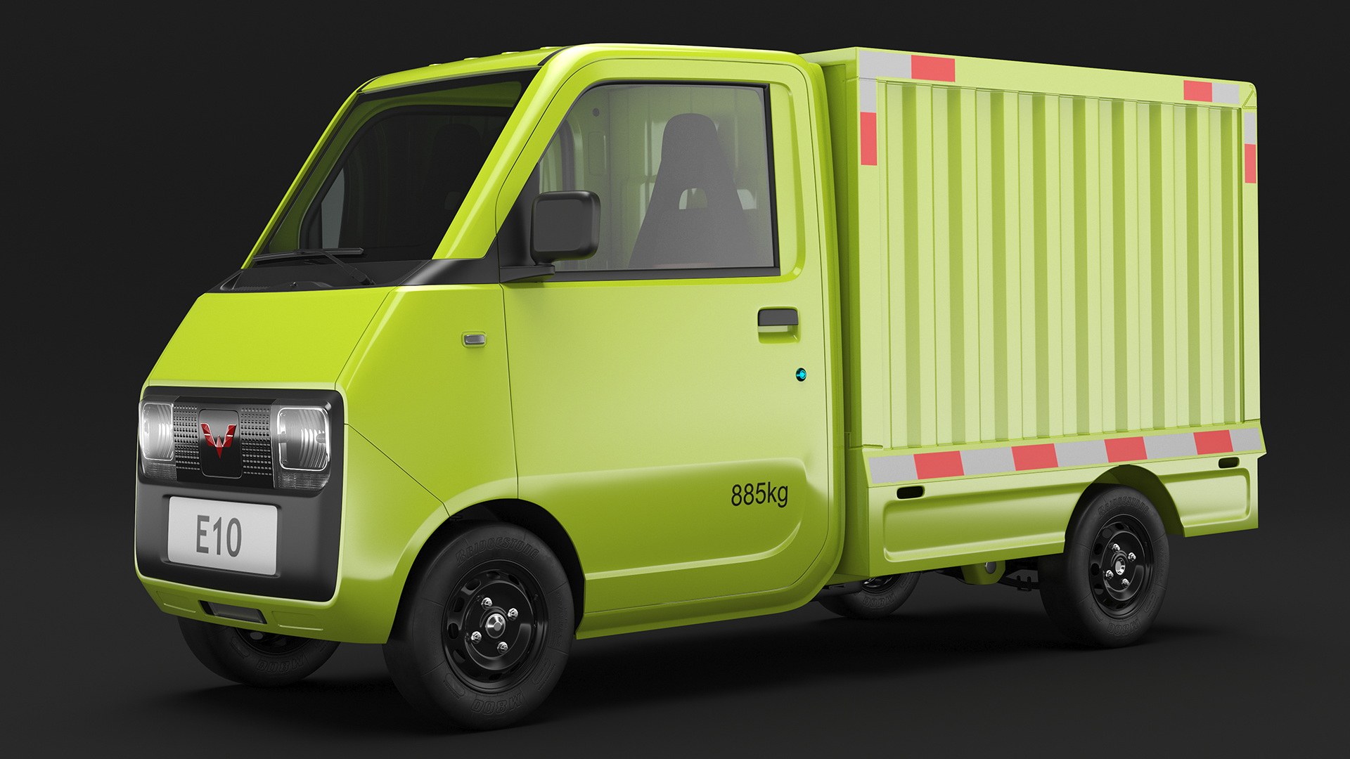 Wuling E10 Mini Truck Green Color Rigged for Cinema 4D 3D model