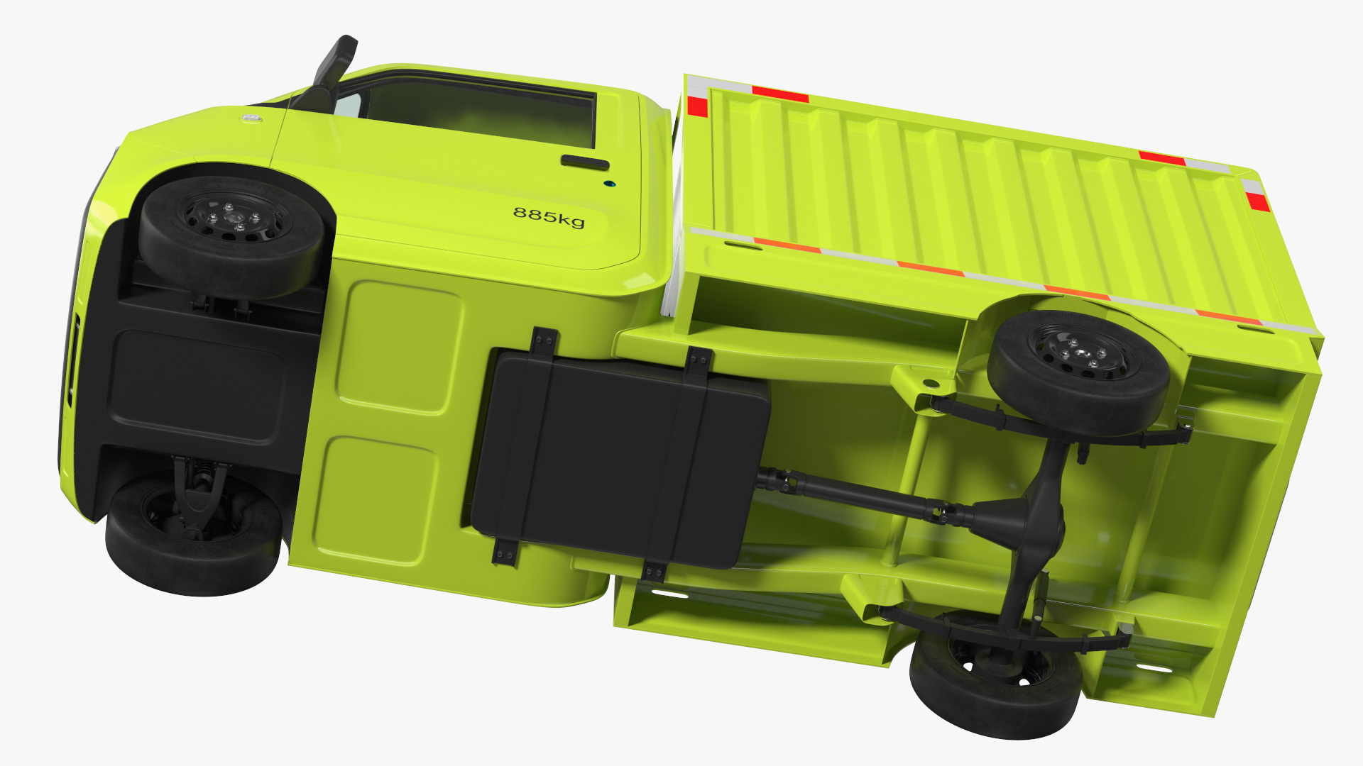 Wuling E10 Mini Truck Green Color Rigged for Cinema 4D 3D model