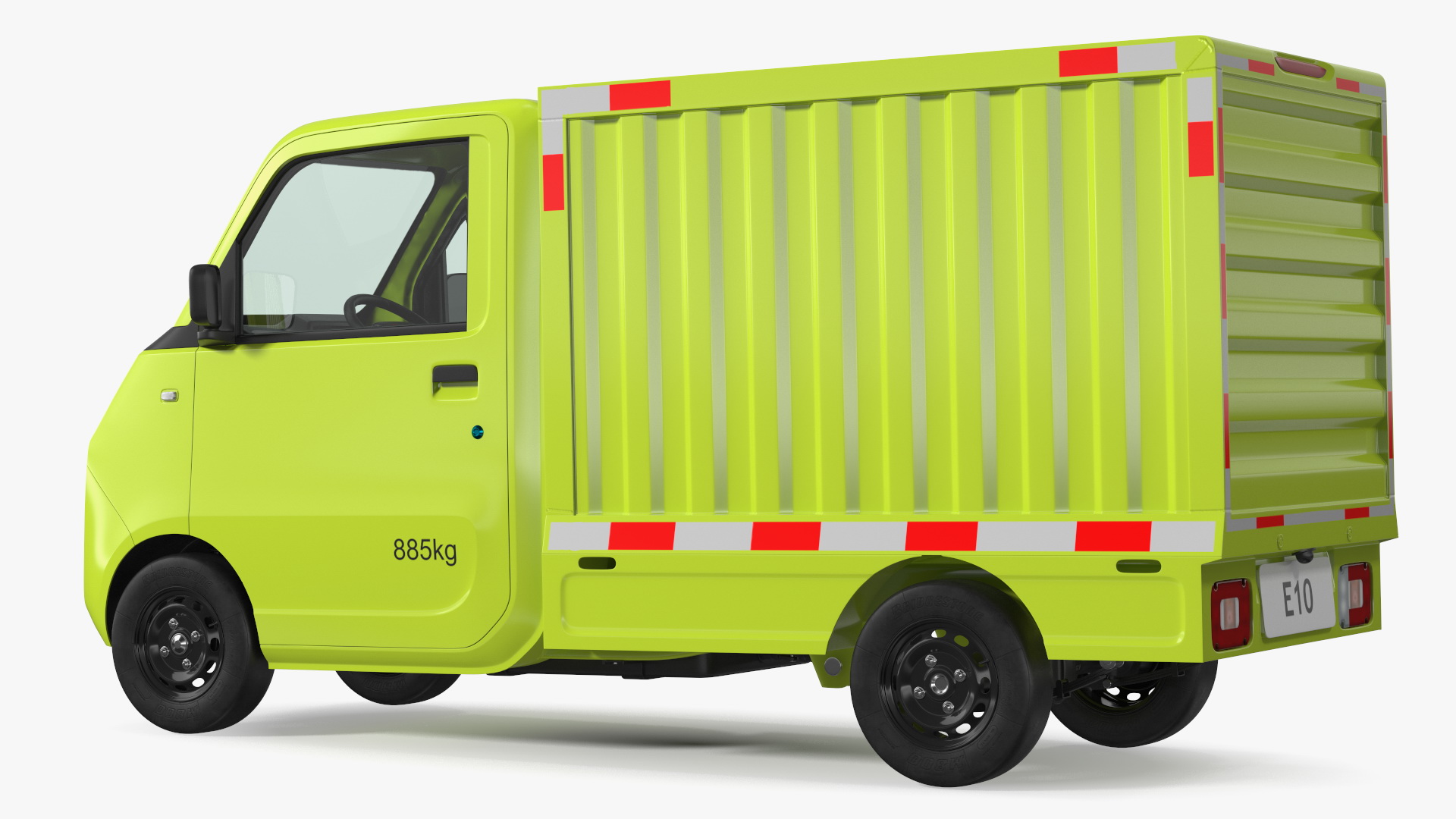 Wuling E10 Mini Truck Green Color Rigged for Cinema 4D 3D model