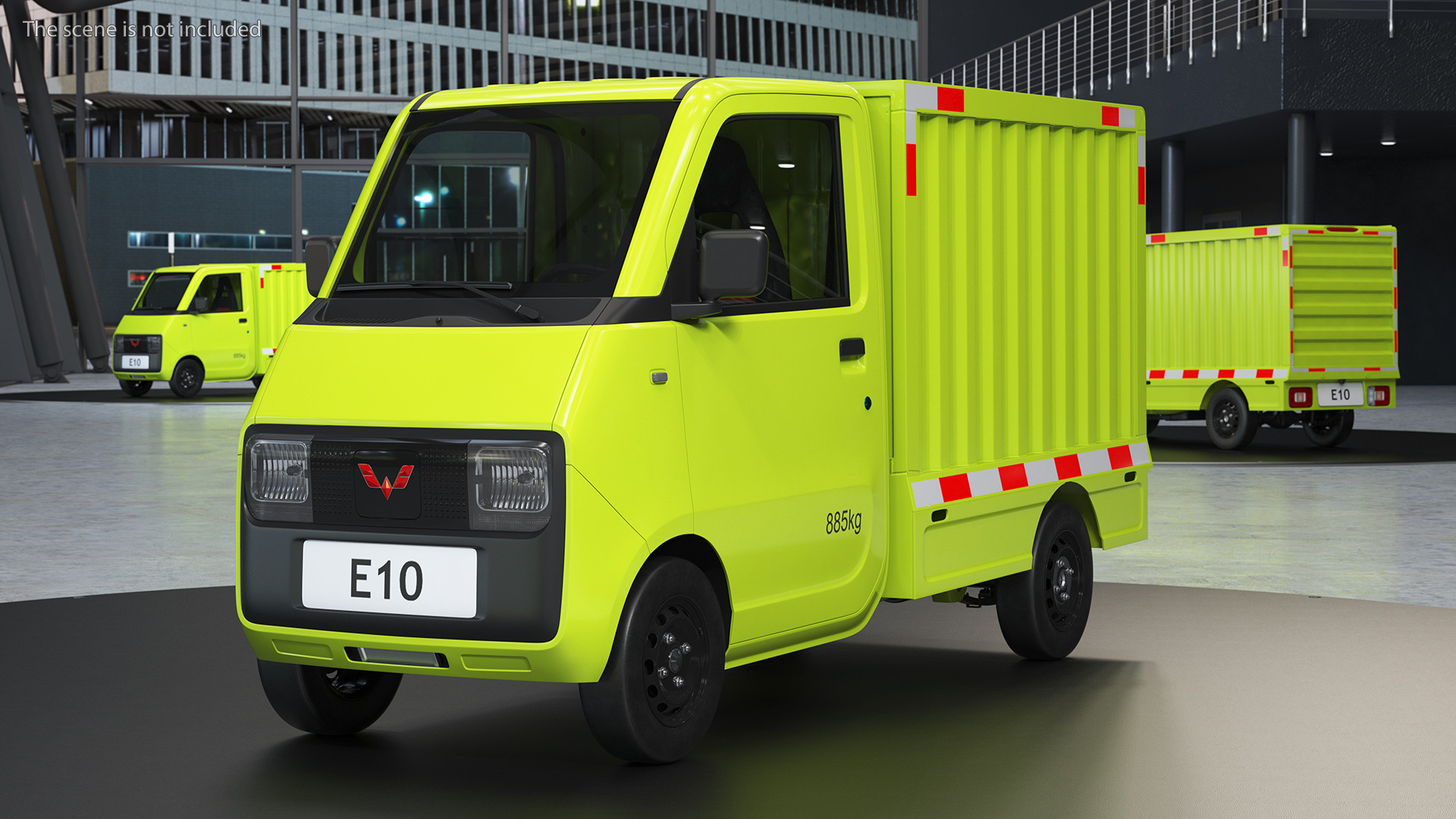 Wuling E10 Mini Truck Green Color Rigged for Cinema 4D 3D model