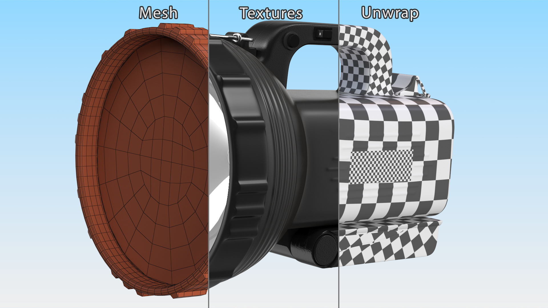 3D Digitals Long Range LED Searchlight Black