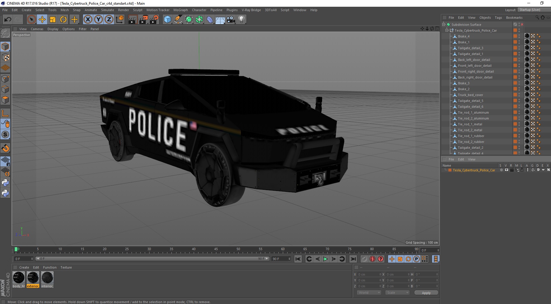 Tesla Cybertruck Police Car 3D