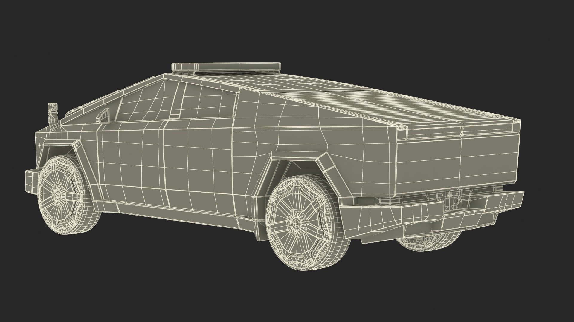 Tesla Cybertruck Police Car 3D
