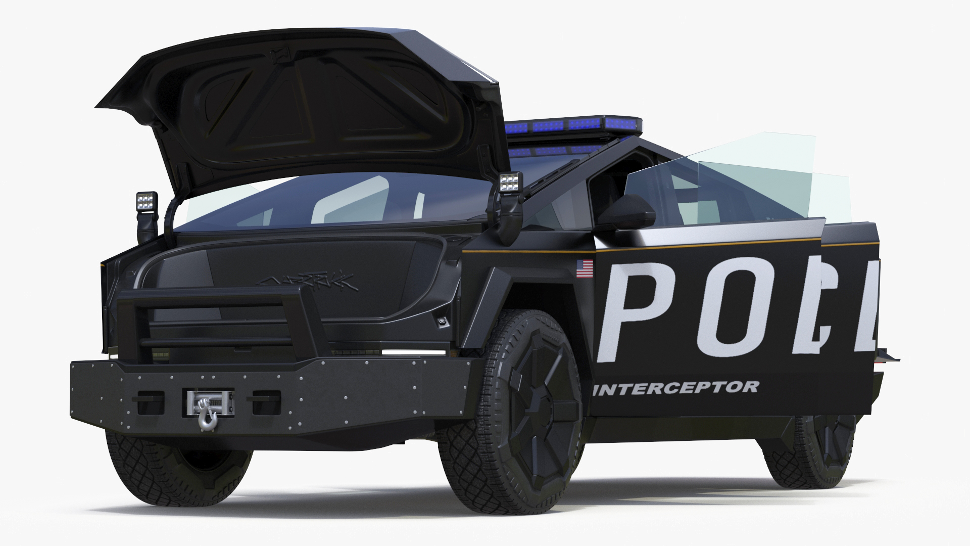 Tesla Cybertruck Police Car 3D