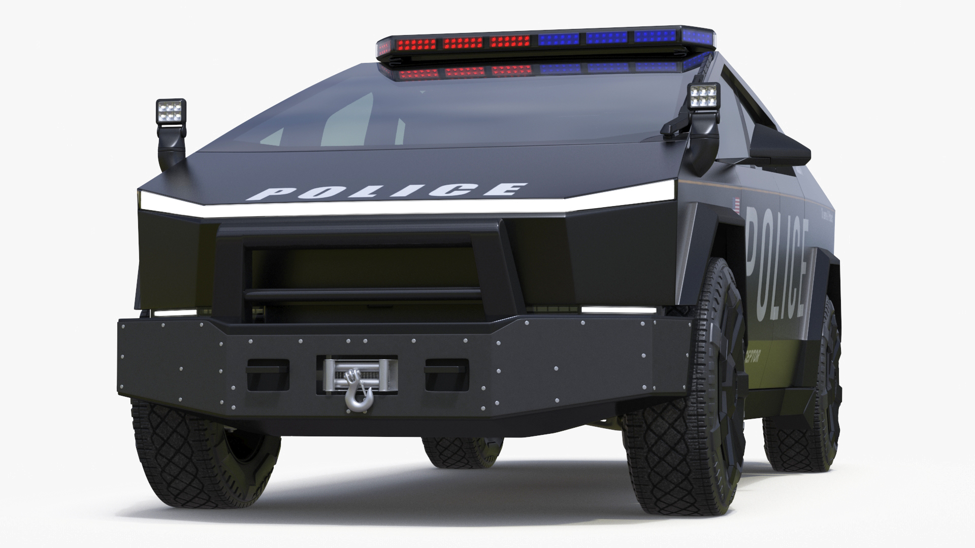Tesla Cybertruck Police Car 3D