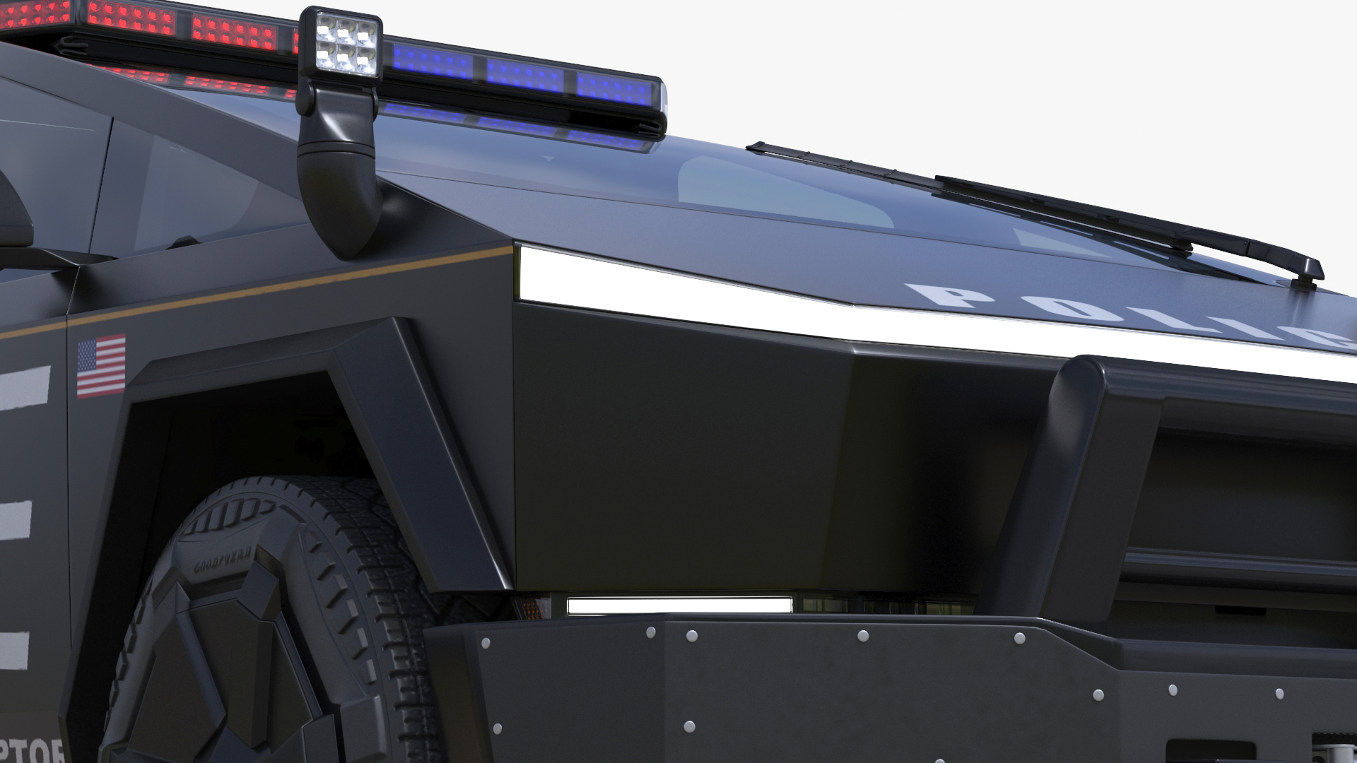 Tesla Cybertruck Police Car 3D