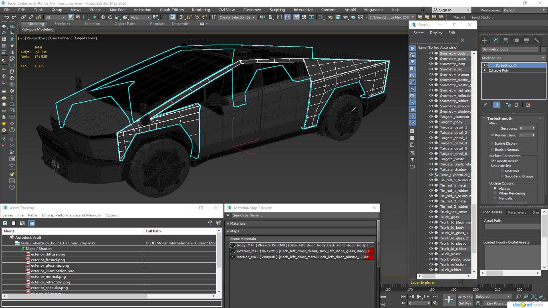 Tesla Cybertruck Police Car 3D