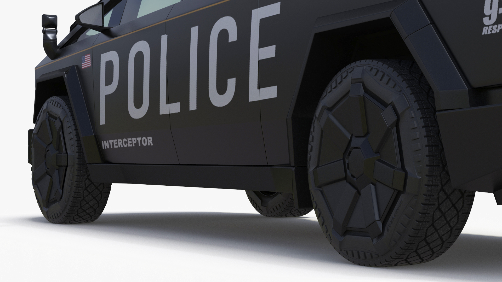 Tesla Cybertruck Police Car 3D