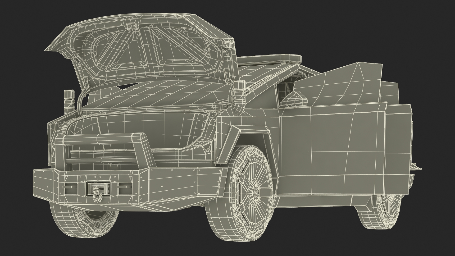 Tesla Cybertruck Police Car 3D
