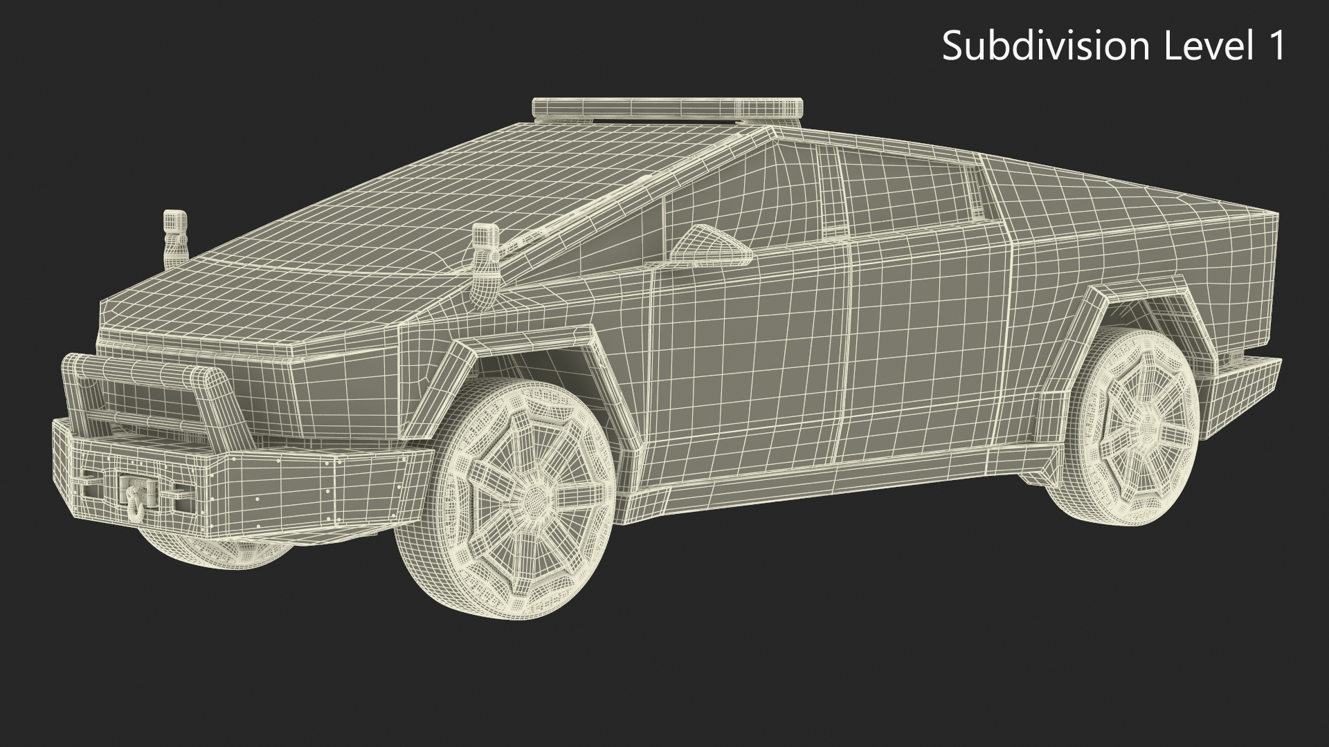 Tesla Cybertruck Police Car 3D