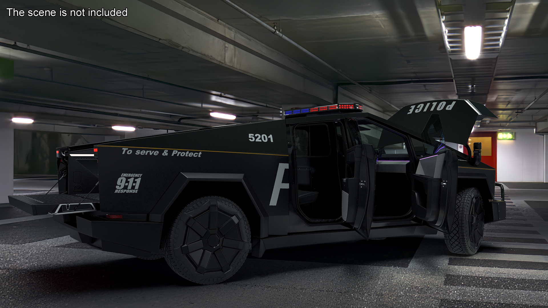 Tesla Cybertruck Police Car 3D