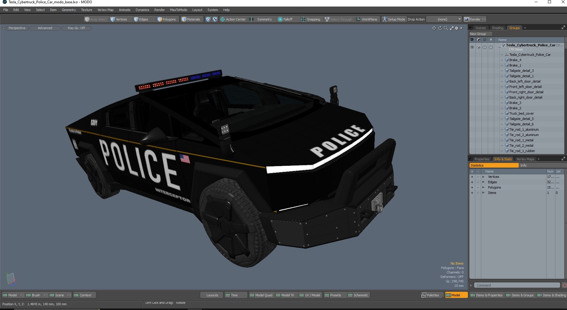 Tesla Cybertruck Police Car 3D