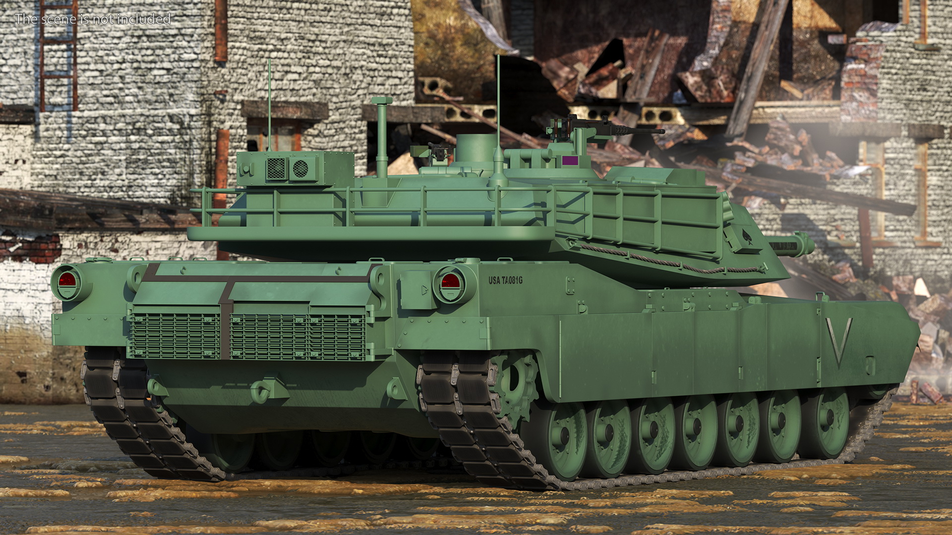 M1 Abrams 2 Green 3D