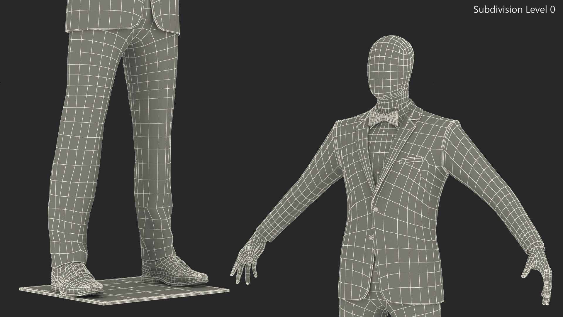 3D Grey Patterned Tuxedo Suit
