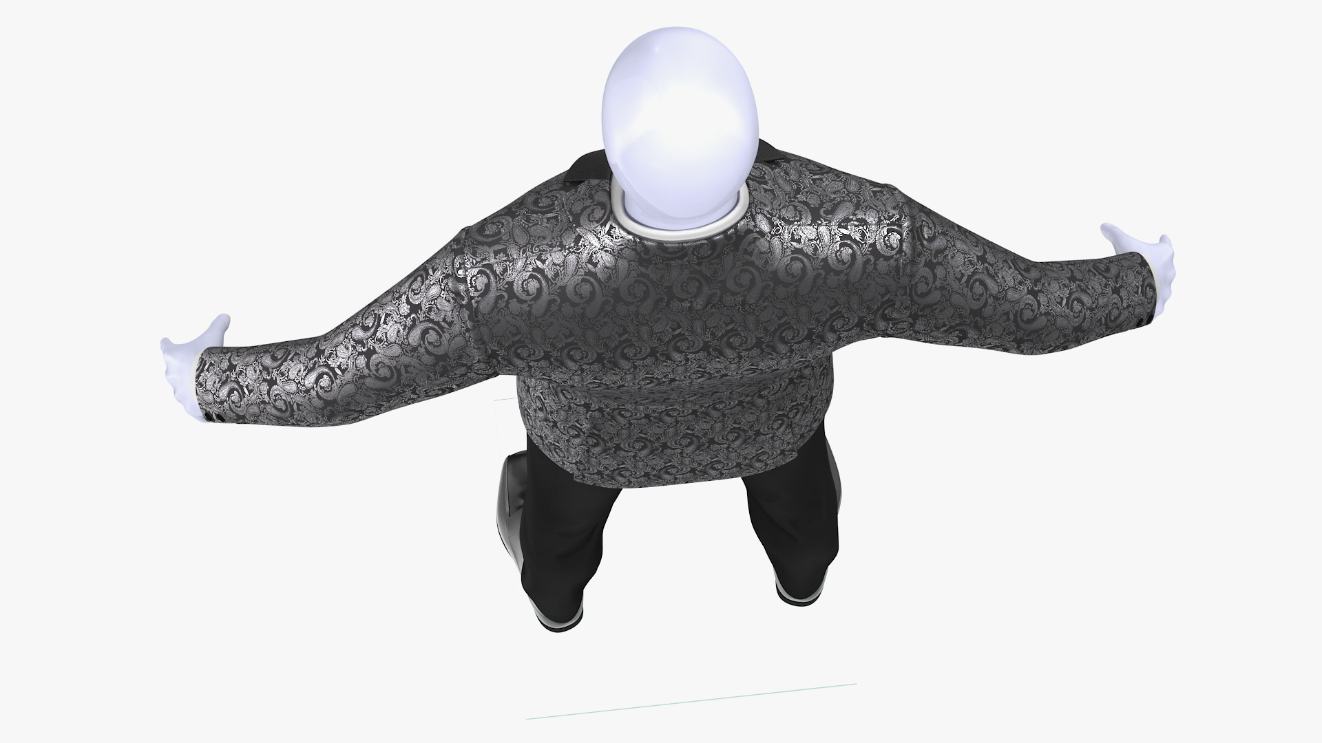3D Grey Patterned Tuxedo Suit