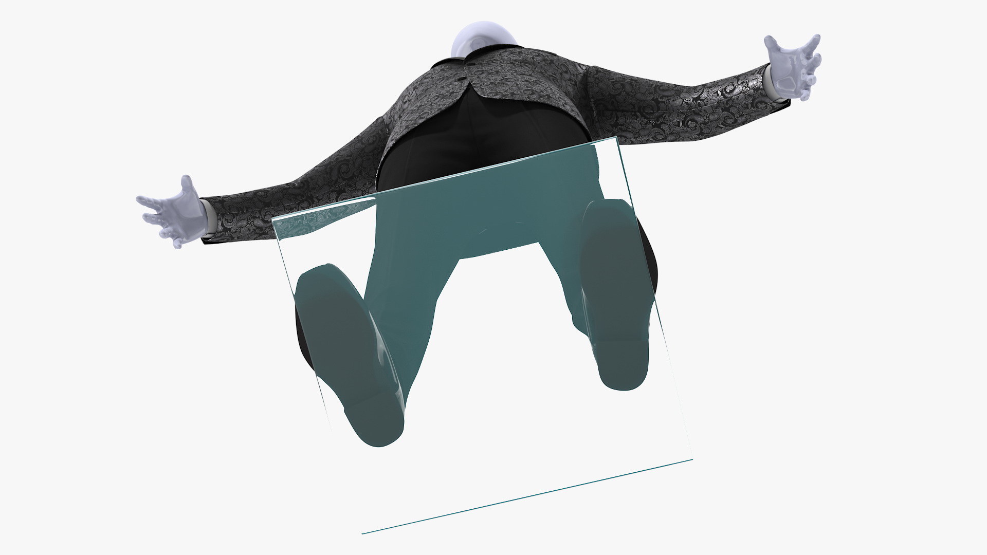 3D Grey Patterned Tuxedo Suit