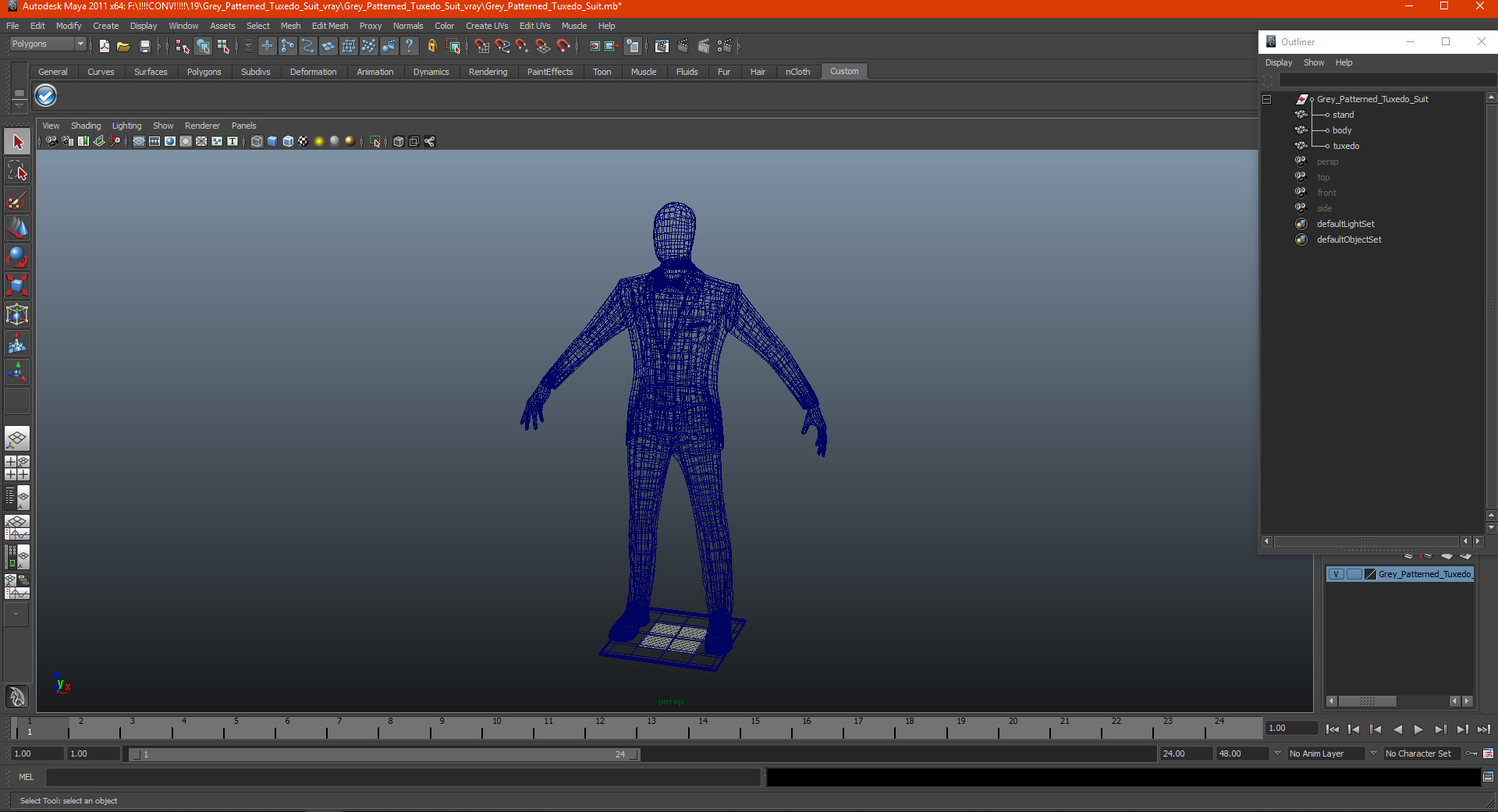 3D Grey Patterned Tuxedo Suit