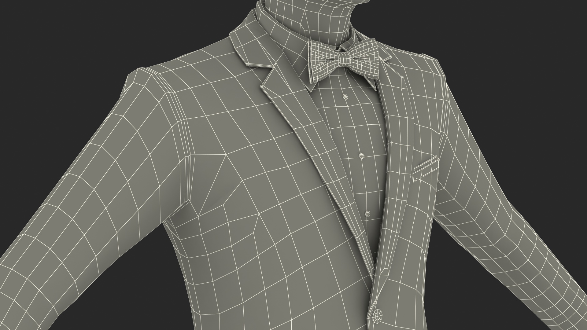 3D Grey Patterned Tuxedo Suit