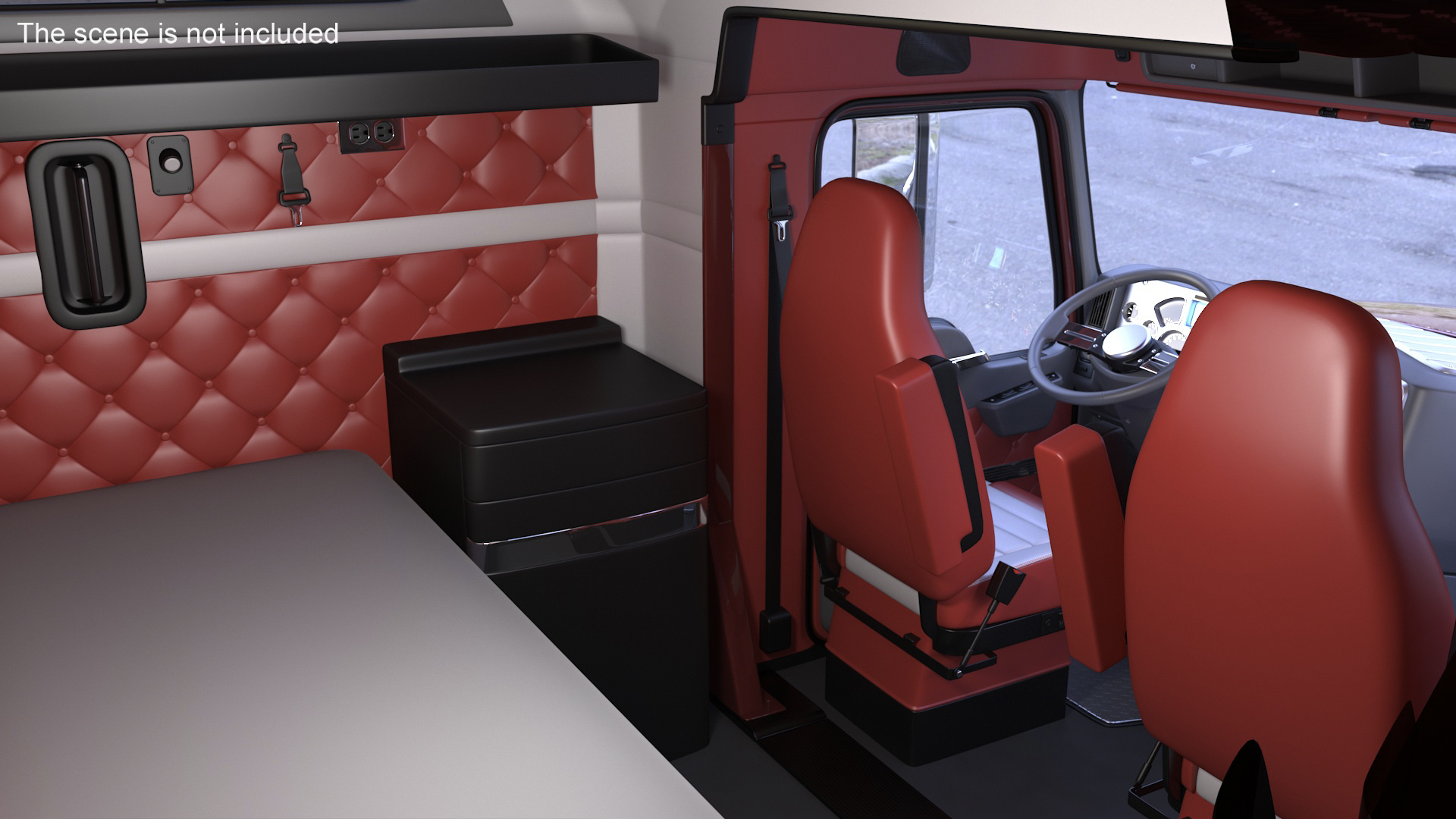 Freight Truck with Logging Trailer with Logs 3D model