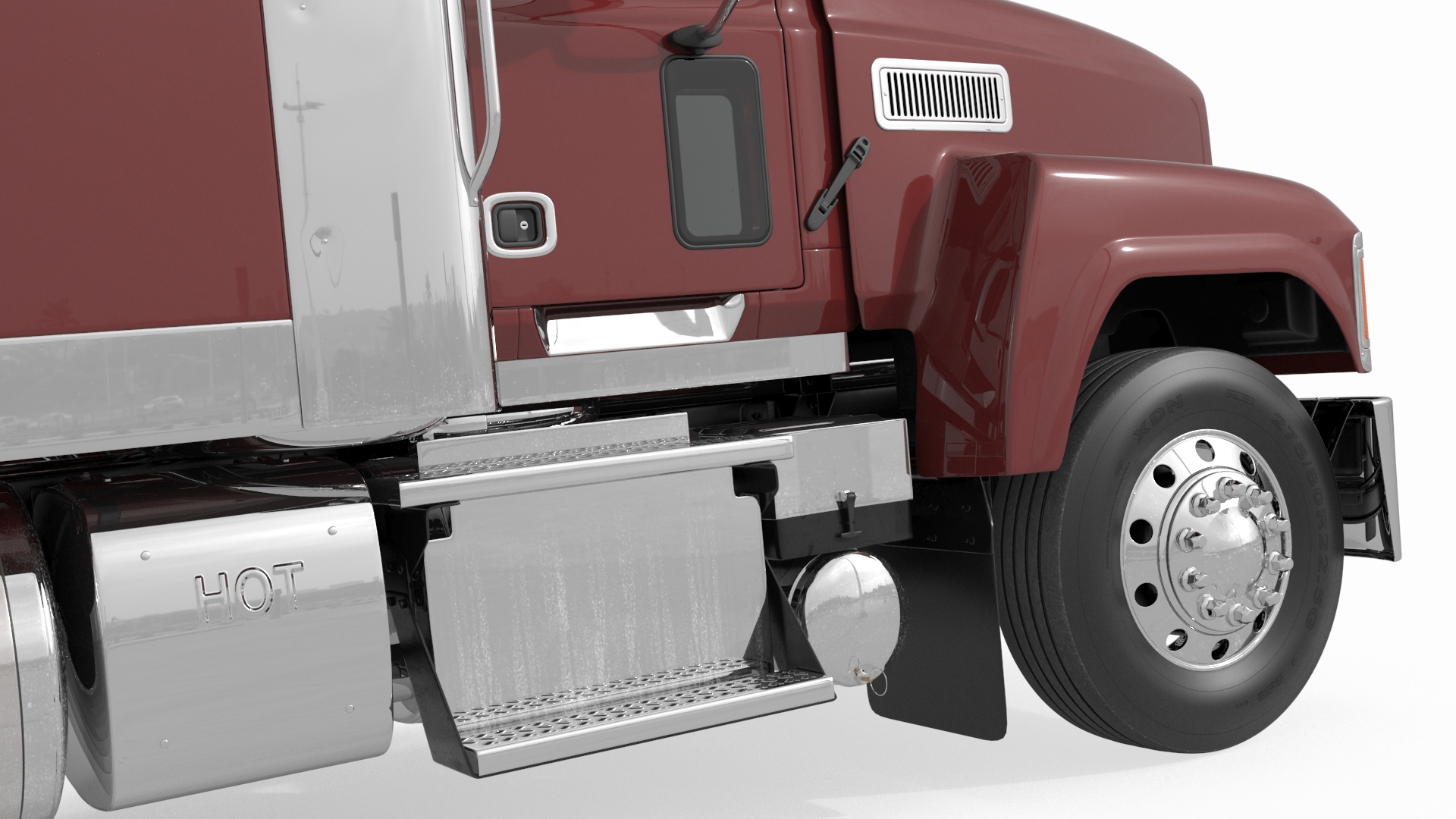 Freight Truck with Logging Trailer with Logs 3D model