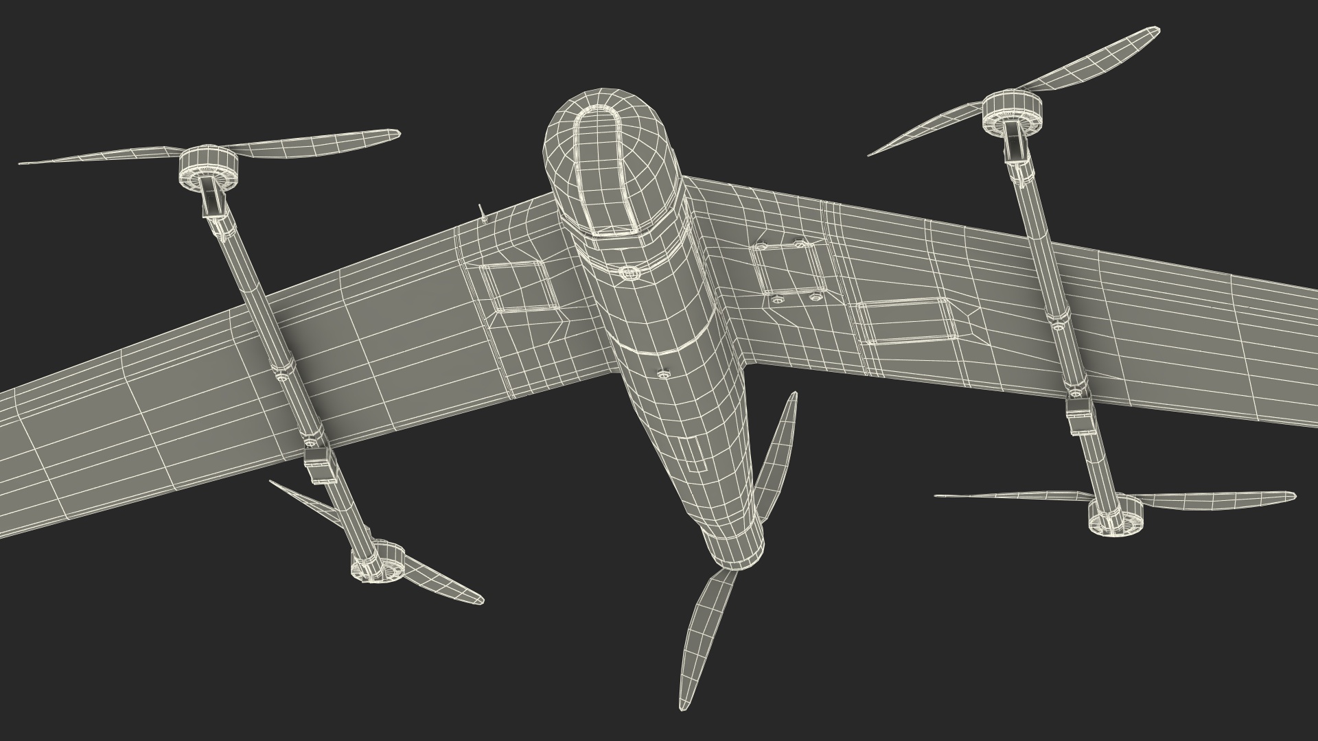 ZALA VTOL Unmanned Aerial Vehicle Rigged for Maya 3D model