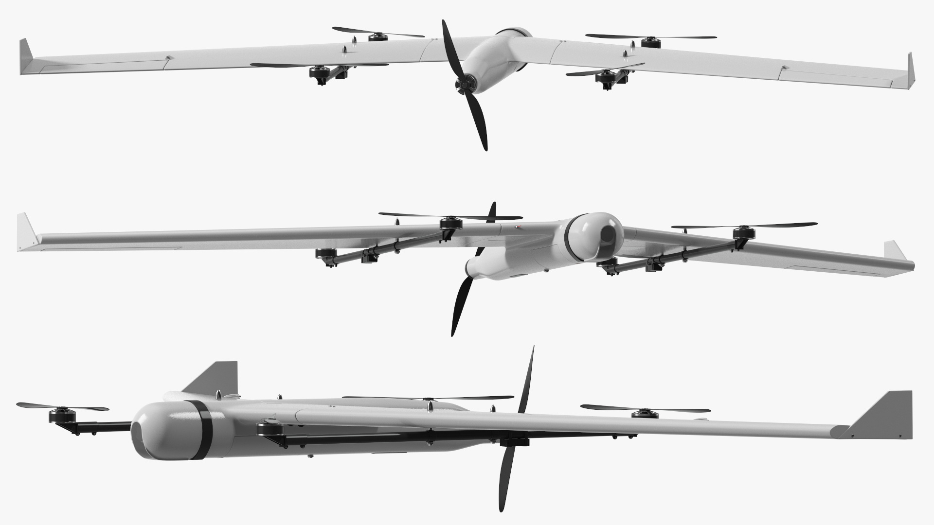 ZALA VTOL Unmanned Aerial Vehicle Rigged for Maya 3D model