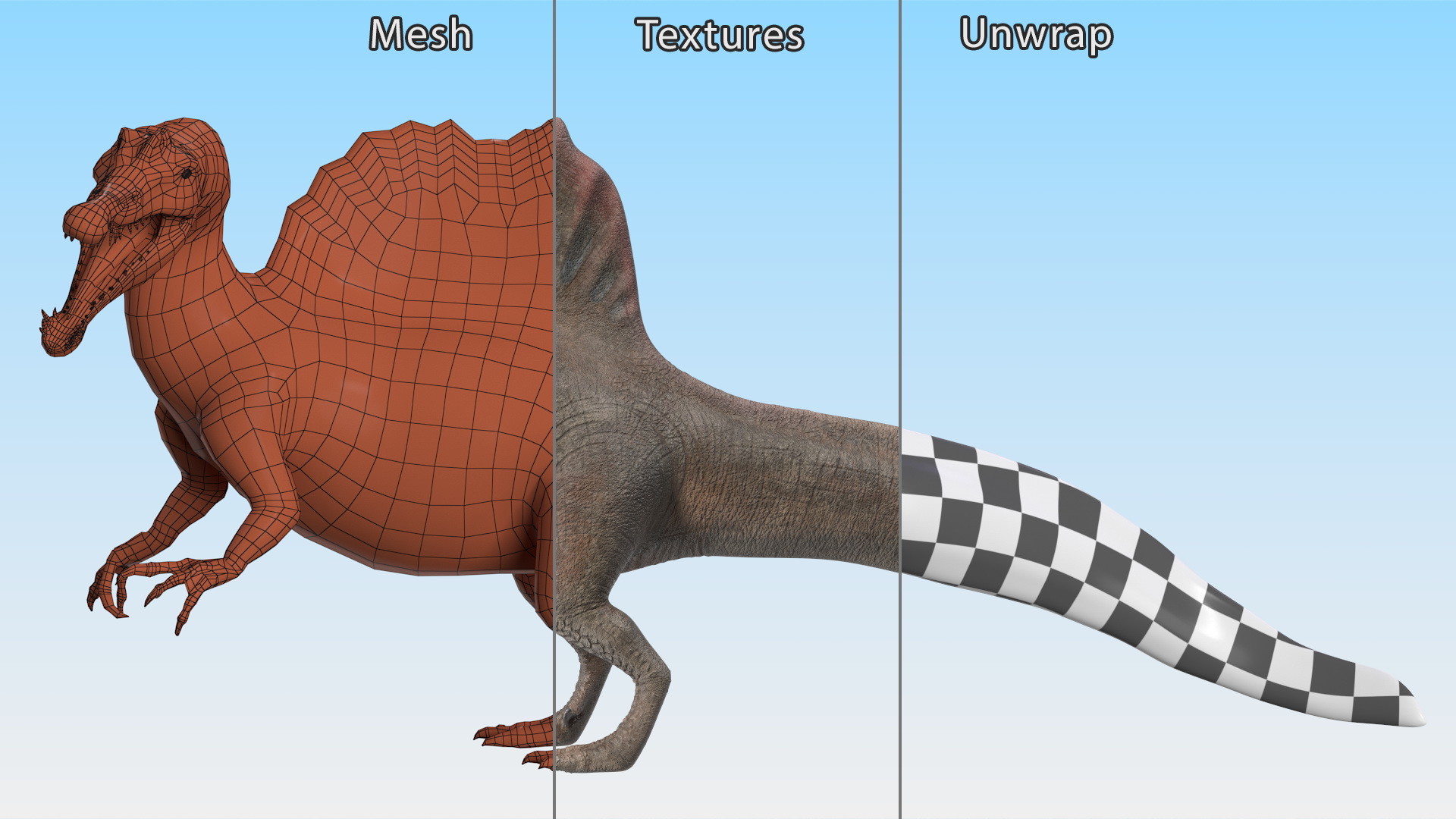 Spinosaurus Roaring Pose 3D model