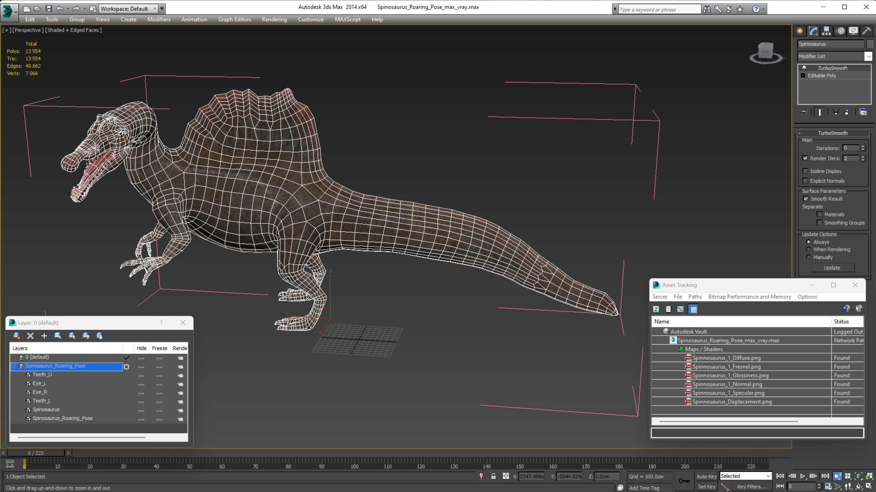 Spinosaurus Roaring Pose 3D model
