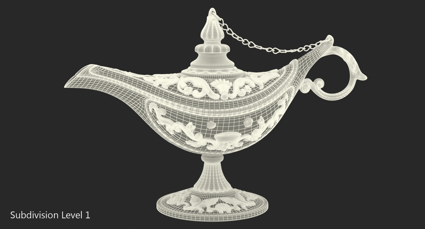 Golden Magic Lamp 3D