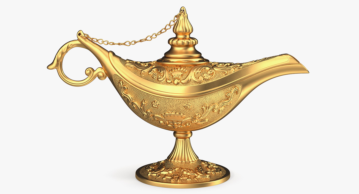 Golden Magic Lamp 3D