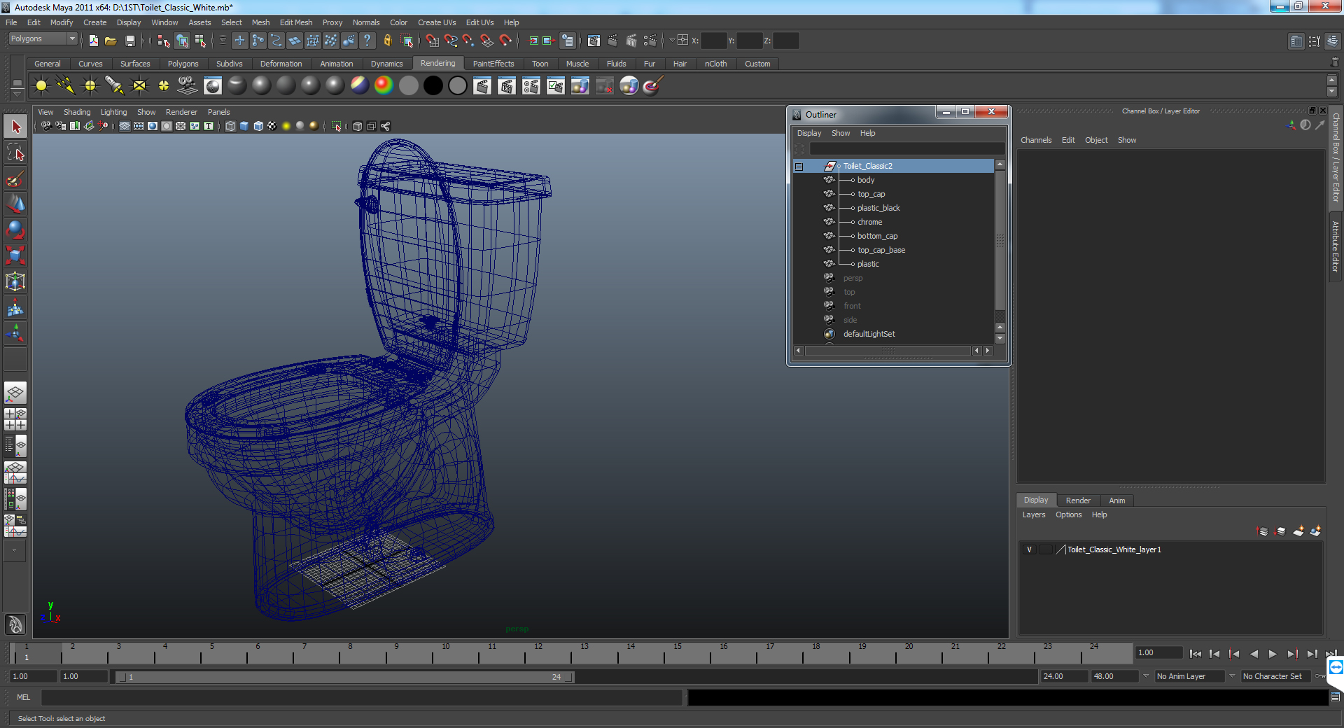 3D model Toilet Classic White