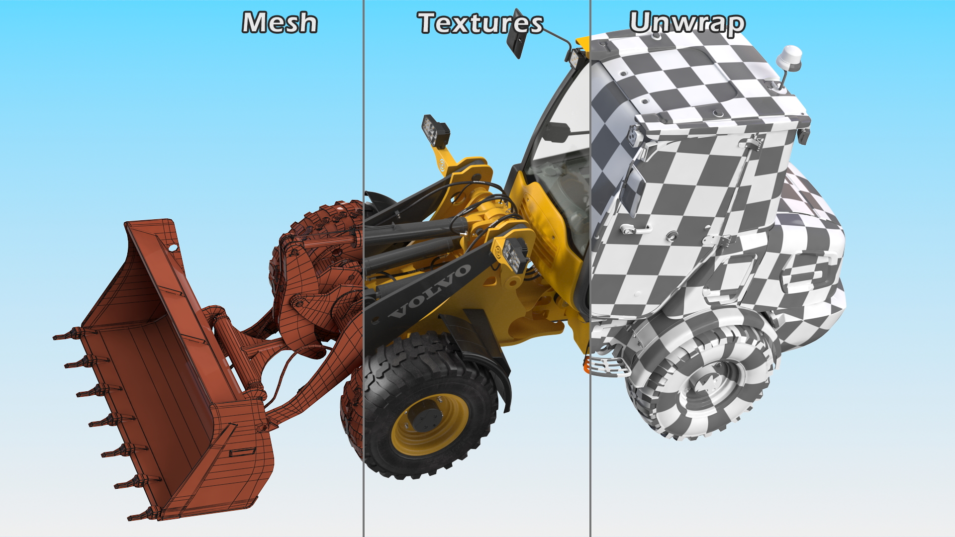 3D Volvo L25 Electric Loader with Bucket Simple Interior model