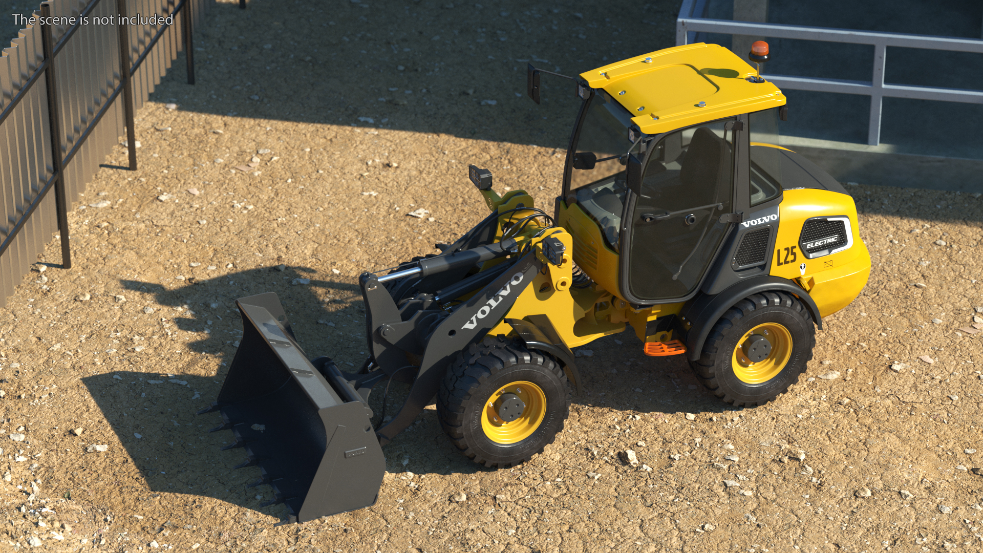 3D Volvo L25 Electric Loader with Bucket Simple Interior model
