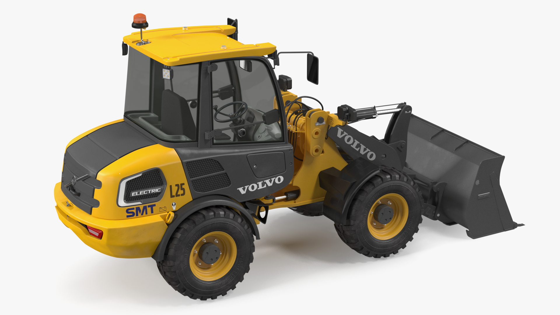 3D Volvo L25 Electric Loader with Bucket Simple Interior model