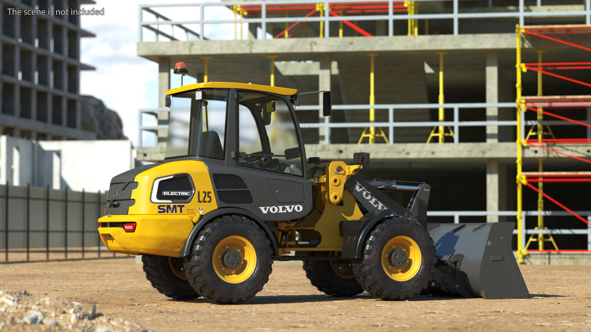 3D Volvo L25 Electric Loader with Bucket Simple Interior model