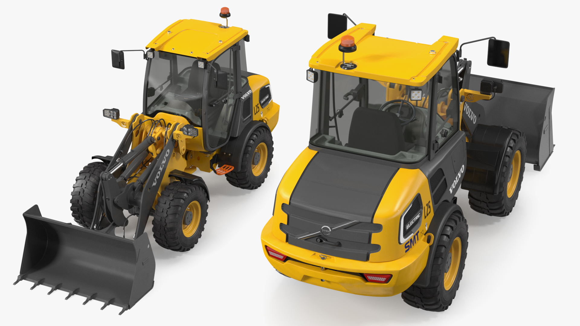 3D Volvo L25 Electric Loader with Bucket Simple Interior model