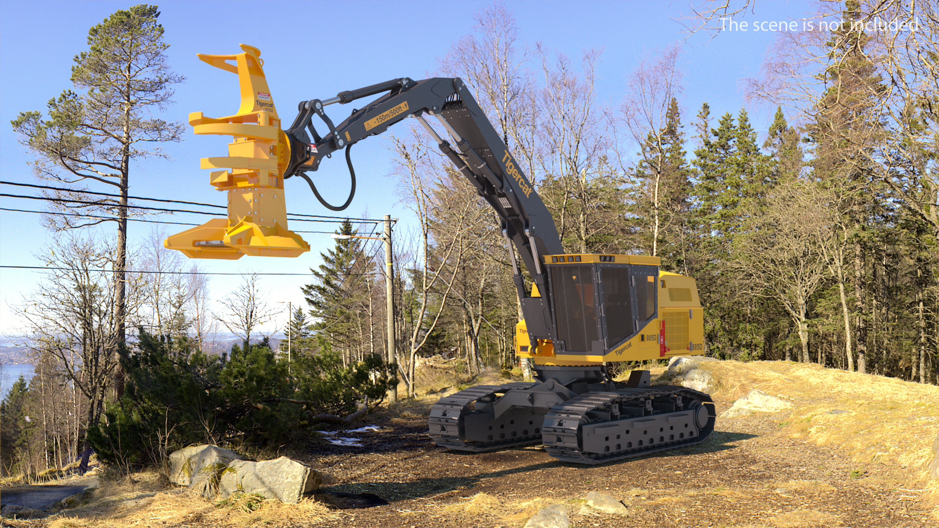 3D Tigercat 855D Tracked Feller Buncher