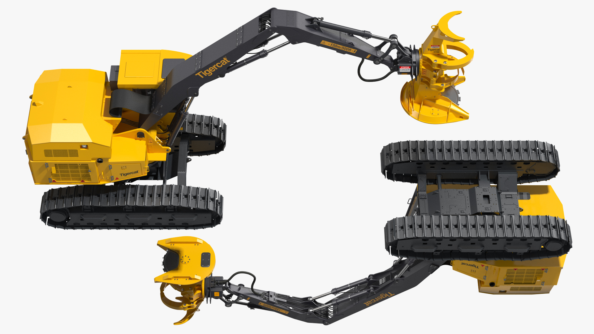 3D Tigercat 855D Tracked Feller Buncher