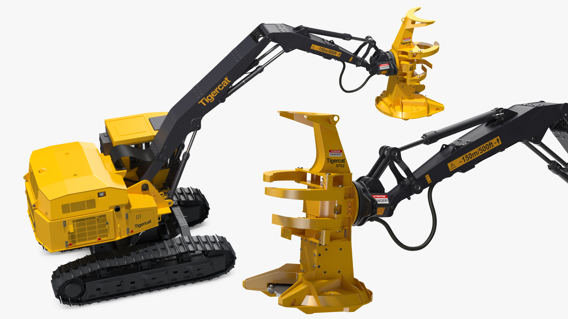 3D Tigercat 855D Tracked Feller Buncher