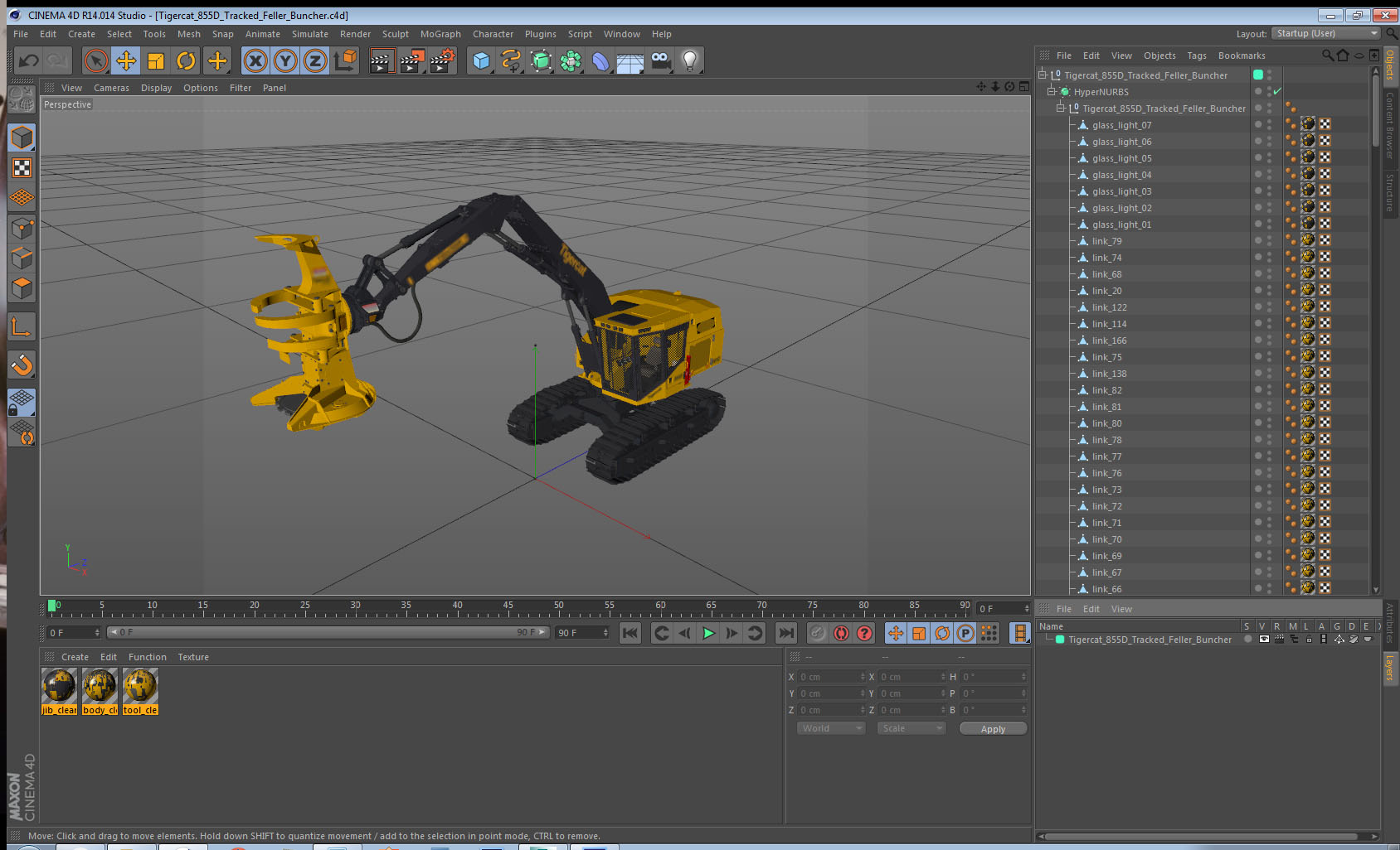 3D Tigercat 855D Tracked Feller Buncher